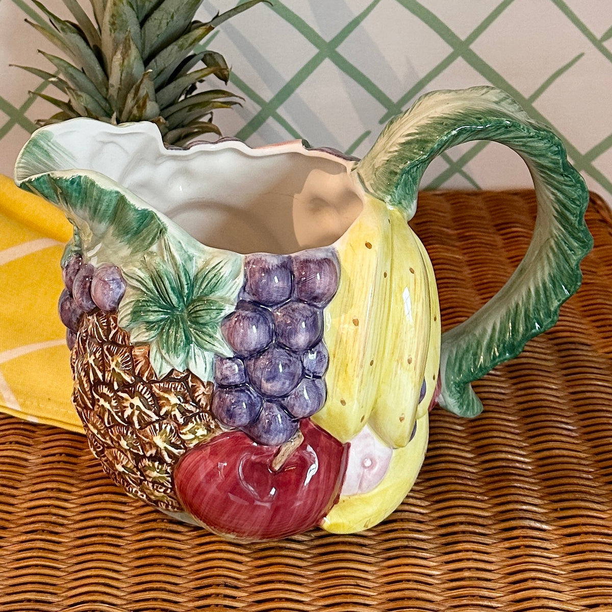 Vintage Raspberry Ceramic Pitcher Vintage Ceramic Fruit Pitcher – Madcap Cottage
