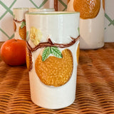 Vintage Orange Juice Pitcher/Cups, Set of 7