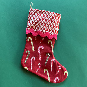 Dancing Candy Canes Christmas Stocking