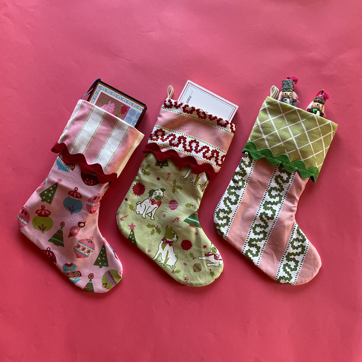 Darling Ornaments Ric Rac Christmas Stocking