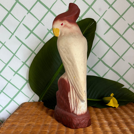 Vintage Chalkware Cockatoo Statuette