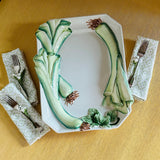 Vintage Ceramic Italian Leeks Tray/Serving Platter