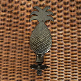 Vintage Heavy Brass Wall-Mount Pineapple Candleholders, Pair