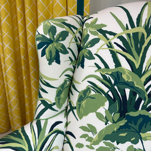 Vintage Jungle Road Upholstered Wingback Chair