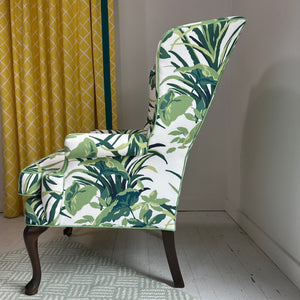 Vintage Jungle Road Upholstered Wingback Chair