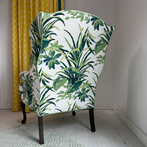 Vintage Jungle Road Upholstered Wingback Chair