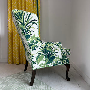 Vintage Jungle Road Upholstered Wingback Chair