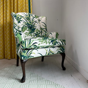 Vintage Jungle Road Upholstered Wingback Chair