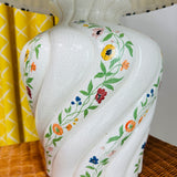 Vintage Italian Floral Ceramic Table Lamp