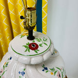 Vintage Italian Floral Ceramic Table Lamp