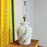 Vintage Italian Floral Ceramic Table Lamp