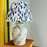 Vintage Italian Floral Ceramic Table Lamp