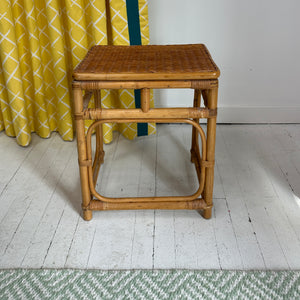 Vintage Rattan Nesting Tables, Set of 3