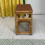 Vintage Rattan Nesting Tables, Set of 3