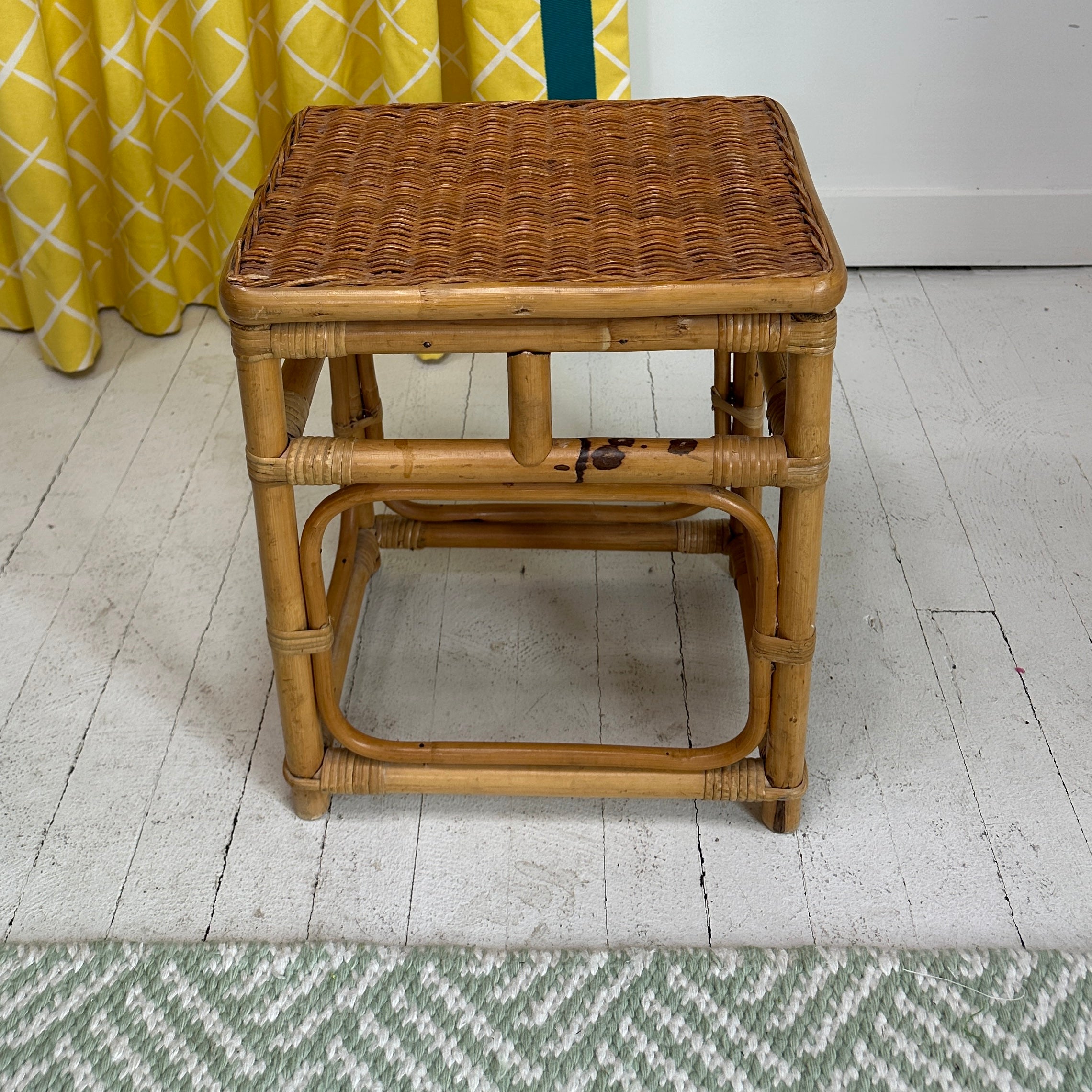 Vintage Rattan Nesting Tables Set of 3 Madcap Cottage