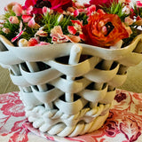 Woven Italian Vintage Ceramic Basket