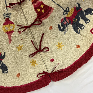 Christmas Ornaments Hooked-Wool Tree Skirt