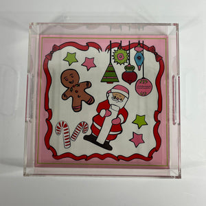 Santa and Friends Square Acrylic Tray