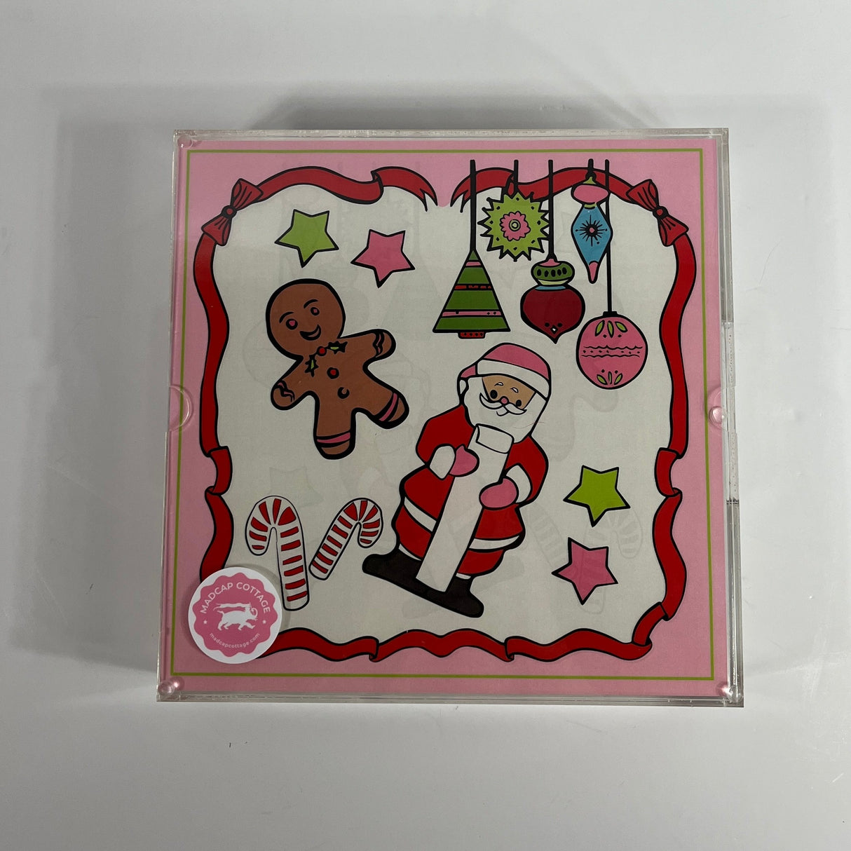 Santa and Friends Square Acrylic Tray