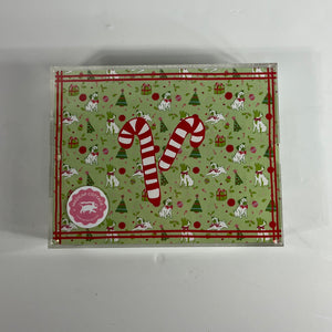 Darling Ornaments w/Candy Canes Rectangular Acrylic Tray