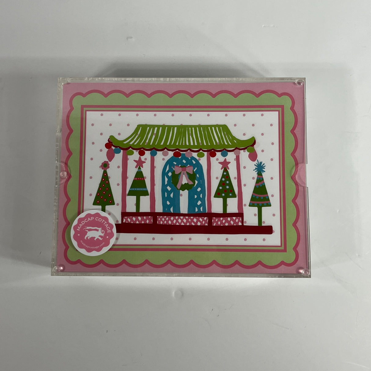 Pagoda and Christmas Trees Rectangular Acrylic Tray