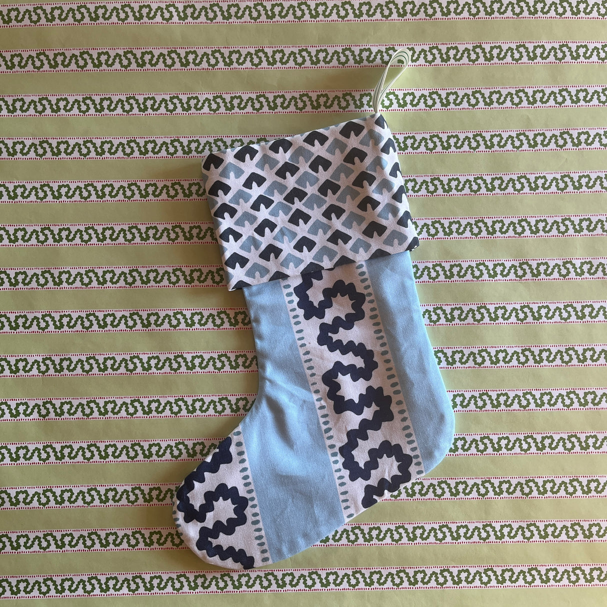 Harbor Trail Blue Christmas Stocking