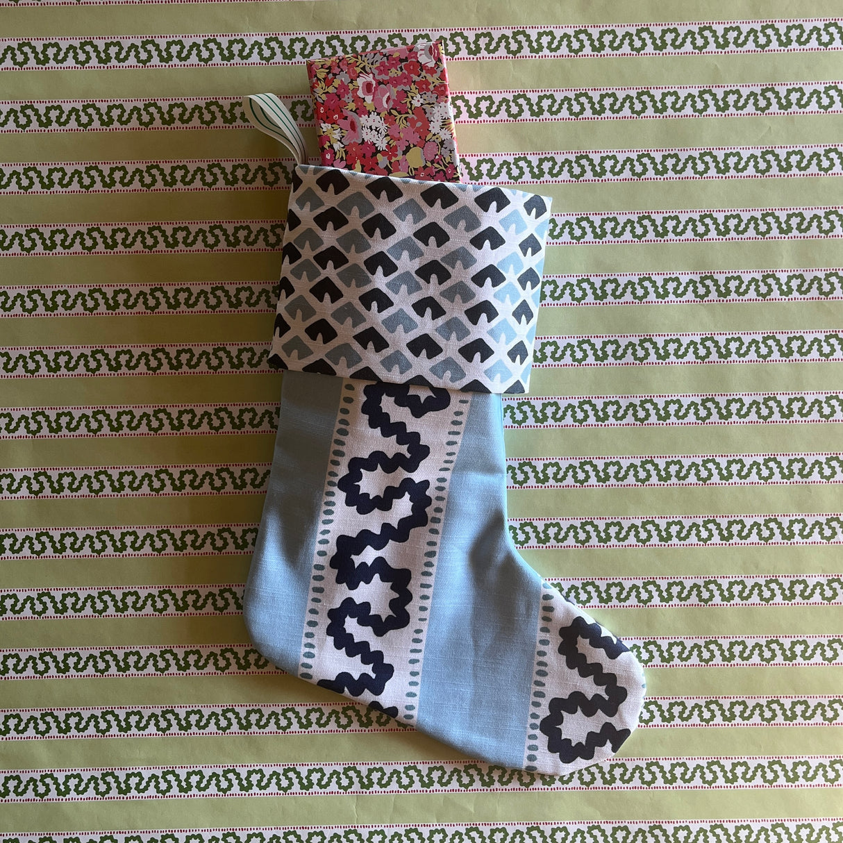 Harbor Trail Blue Christmas Stocking