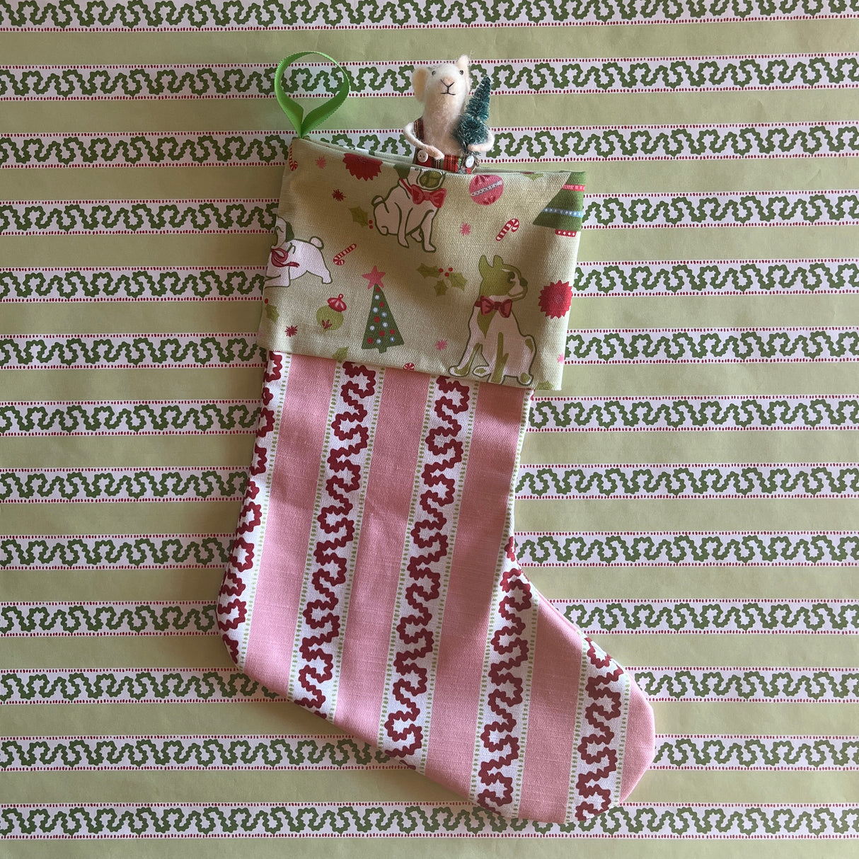 Harbor Trail Pink/Red Christmas Stocking