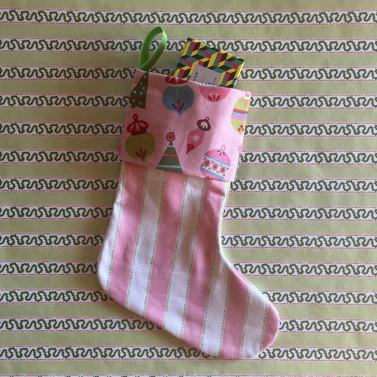 Cabana Boy Pink Christmas Stocking