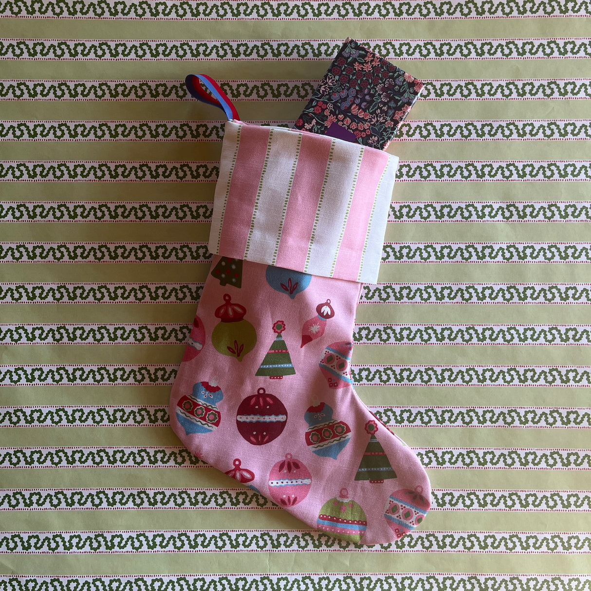 Darling Ornaments Pink Christmas Stocking