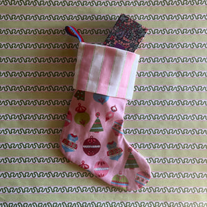 Darling Ornaments Pink Christmas Stocking