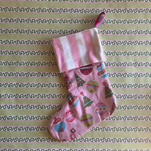 Darling Ornaments Pink Christmas Stocking