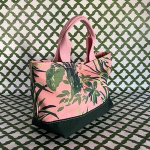 Jungle Road Bahama Pink Small Canvas Snap Mini Tote