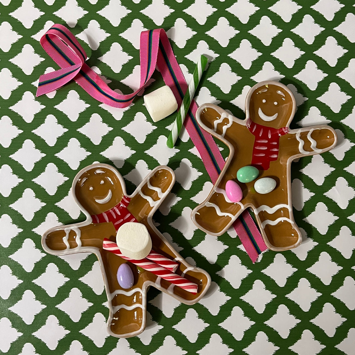 Jolly Christmas Gingerbread Man Ceramic Plate