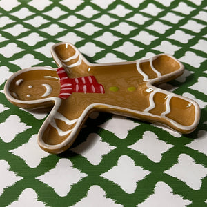 Jolly Christmas Gingerbread Man Ceramic Plate