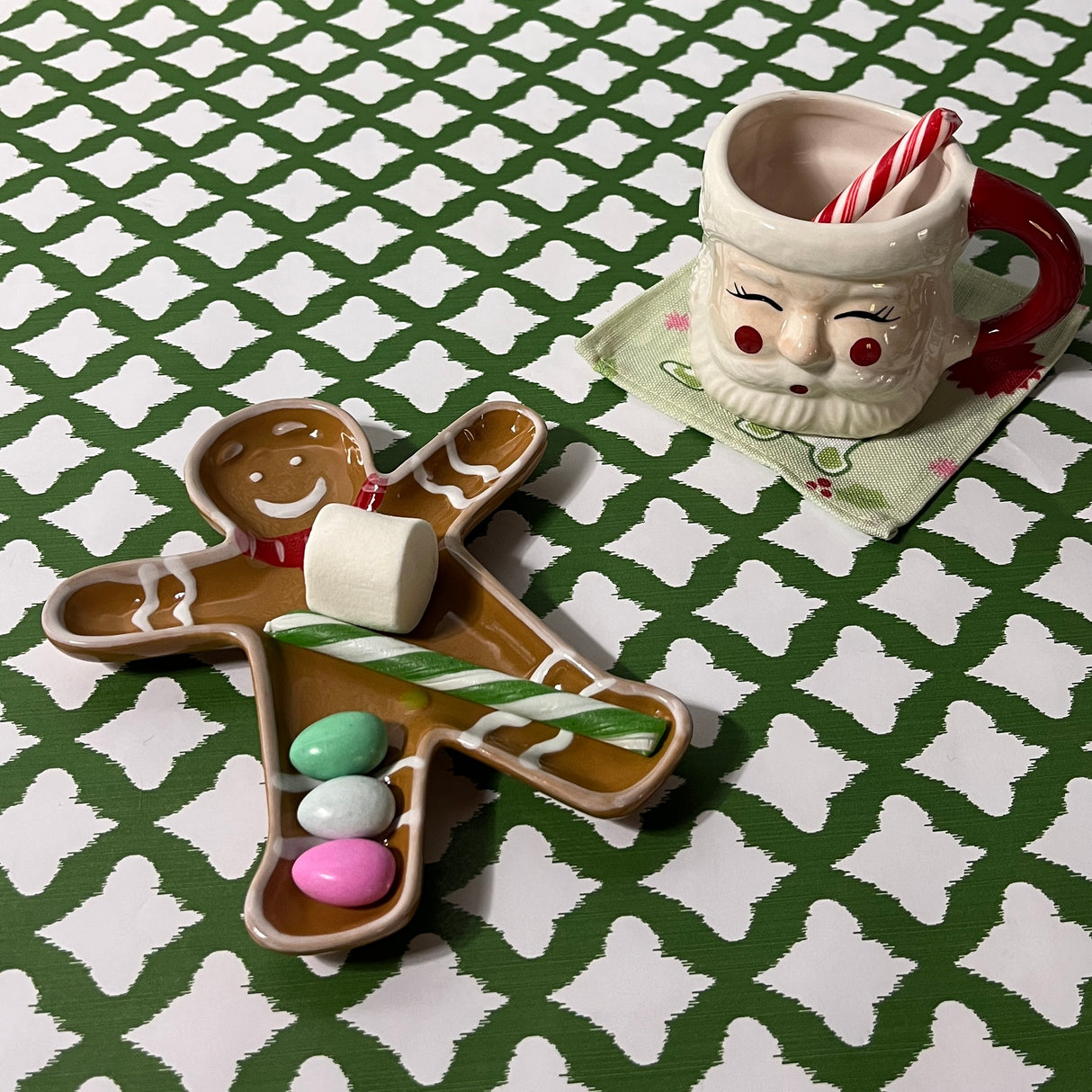 Jolly Christmas Gingerbread Man Ceramic Plate