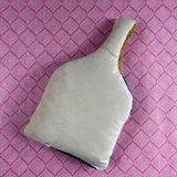 Champagne Bottle Cheers Hooked Wool Pillow
