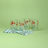 Vintage Tulip Drinks Glasses, Set of 4