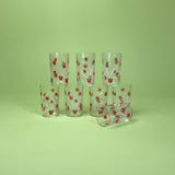 Vintage Tulip Drinks Glasses, Set of 8