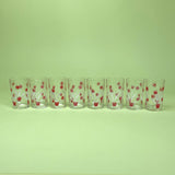 Vintage Tulip Drinks Glasses, Set of 8