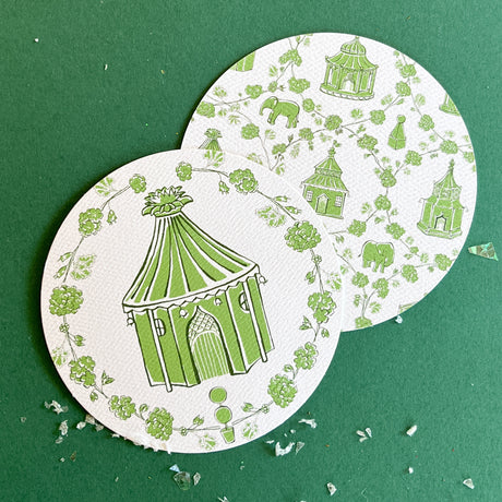 Into the Garden Round Paper Coasters