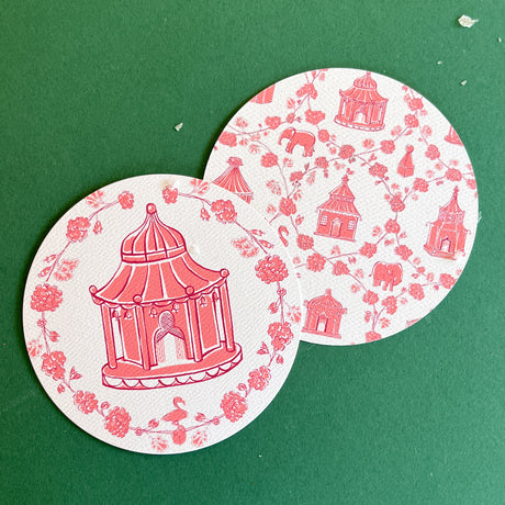 Into the Garden Round Paper Coasters