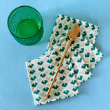 Old Jaipur Meadow Green No-Iron Cocktail Coasters, Set of 4