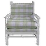 Think of England Armchair w/Gin Lane Celery Green Gingham Upholstery