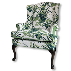 Vintage Jungle Road Upholstered Wingback Chair