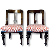 Vintage Low Slung Indian-Style Chairs, Pair