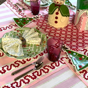 Harbor Trail Pink/Red No-Iron Christmas Placemats, Set of 4