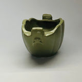 Vintage 1940s Green Ceramic Planters, Set of 2