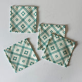 Island House Small Meadow Green Cocktail Coasters, Set of 4