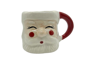 Ceramic Santa Christmas Mugs, Pair